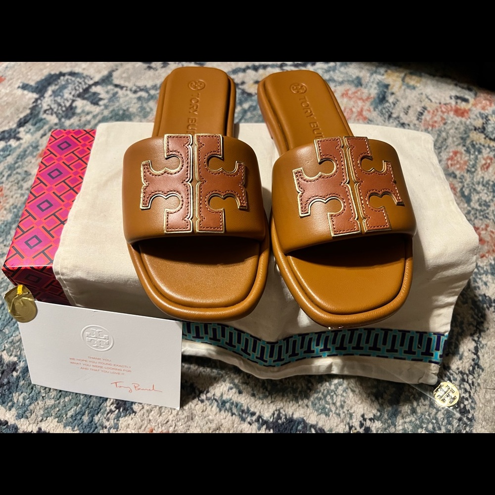 Tory Burch Double T Sport Slide, Size 8